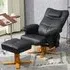 Swivel Massage Recliner Armchair with Footstool - Black