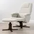 Swivel Recliner Chair with Footstool - Beige