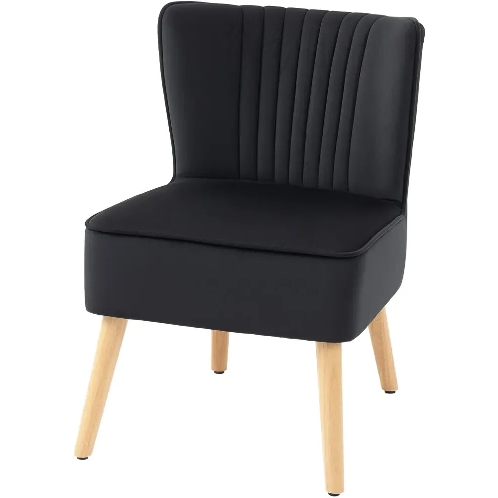 Tub Accent Chair - Black, Velvet
