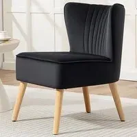 Tub Accent Chair - Black, Velvet