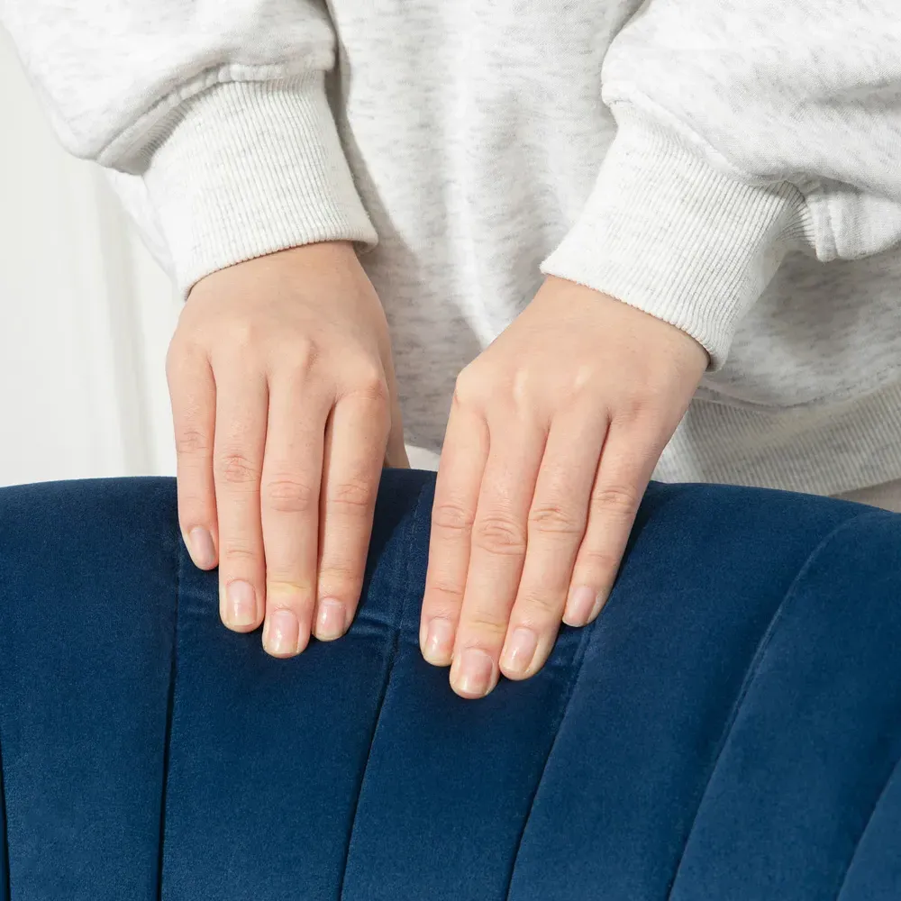 Tub Accent Chair with Wood Frame Legs - Blue, Velvet