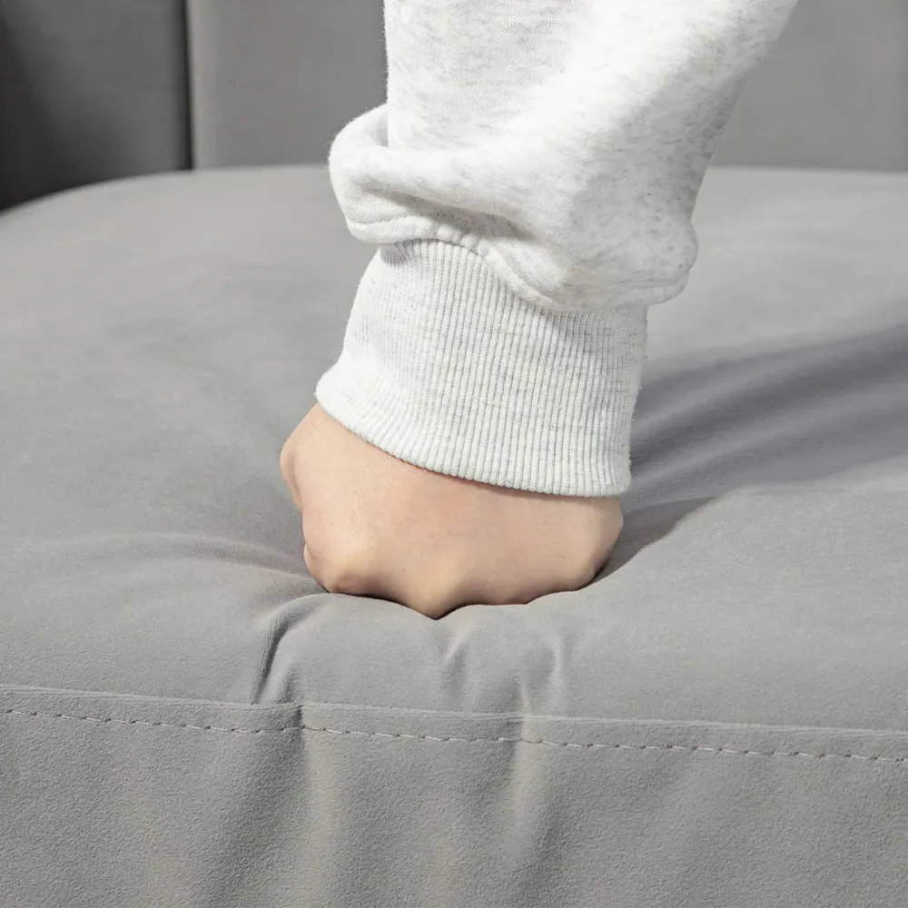 Tub Armchair with Golden Metal Legs - Grey, Velvet