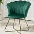 Tufted Accent Chair with Lotus Backrest - Green, Velvet