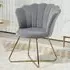 Tufted Accent Chair with Lotus Backrest - Grey, Velvet