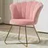 Tufted Accent Chair with Lotus Backrest - Pink, Velvet
