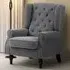 Tufted Club Accent Armchair - Charcoal Grey, Fabric