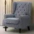 Tufted Club Accent Armchair - Grey, Fabric