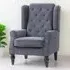 Tufted Club Accent Armchair - Grey, Fabric