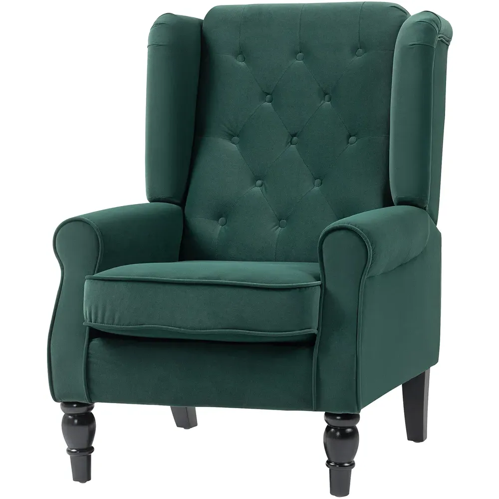 Tufted Club Accent Chair - Green, Fabric