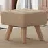 Tufted Fabric Foot Stool - Brown, Rubber Wood