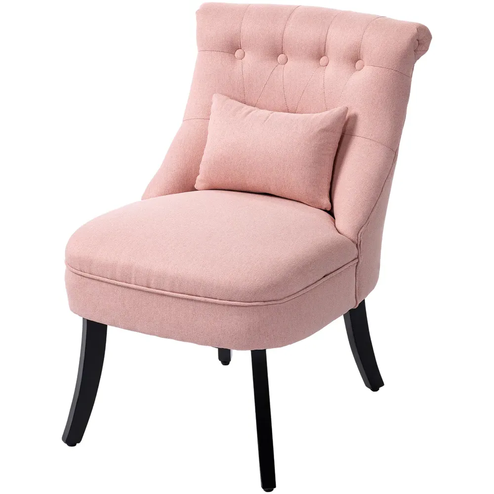 Upholstered Fabric Tub Chair - Pink