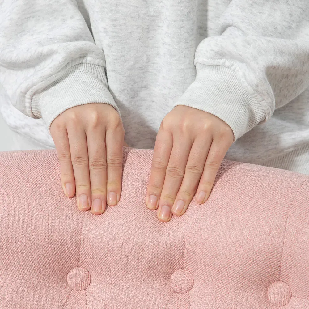 Upholstered Fabric Tub Chair - Pink