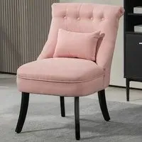 Upholstered Fabric Tub Chair - Pink