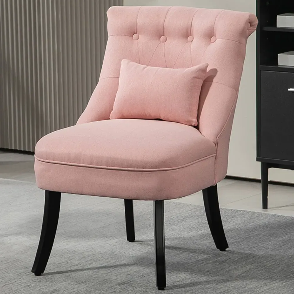 Upholstered Fabric Tub Chair - Pink image