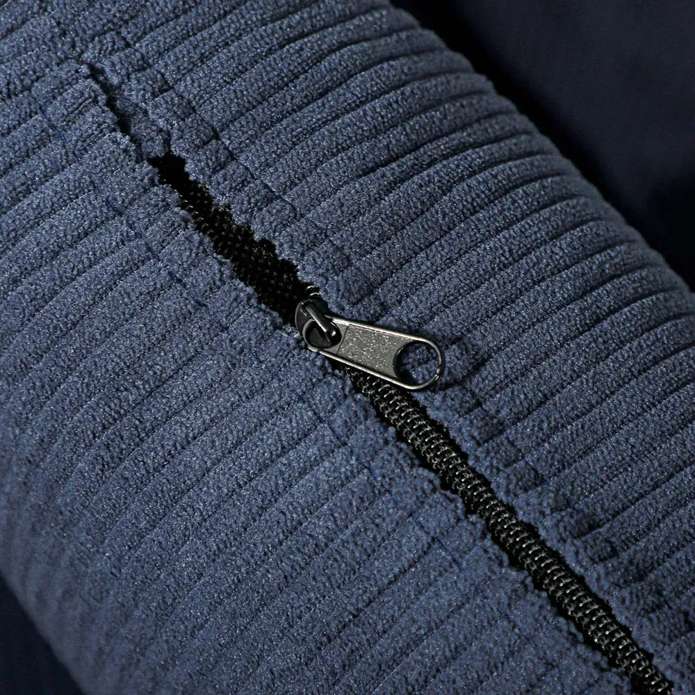 Wing-Back Accent Armchair - Blue, Corduroy