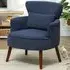 Wing-Back Accent Armchair - Blue, Corduroy