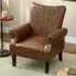 Wingback Accent Chair - Brown, PU Leather
