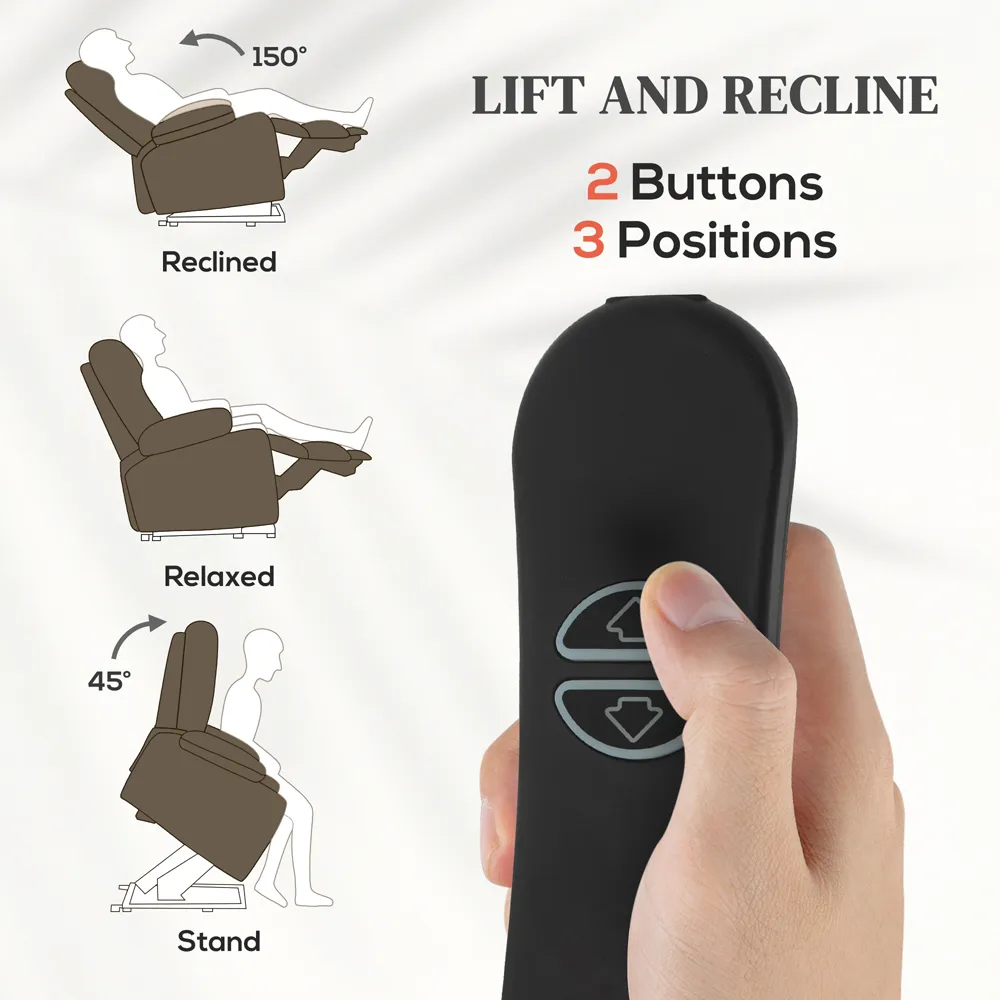 Wingback Electric Power Lift Recliner Armchair - Brown