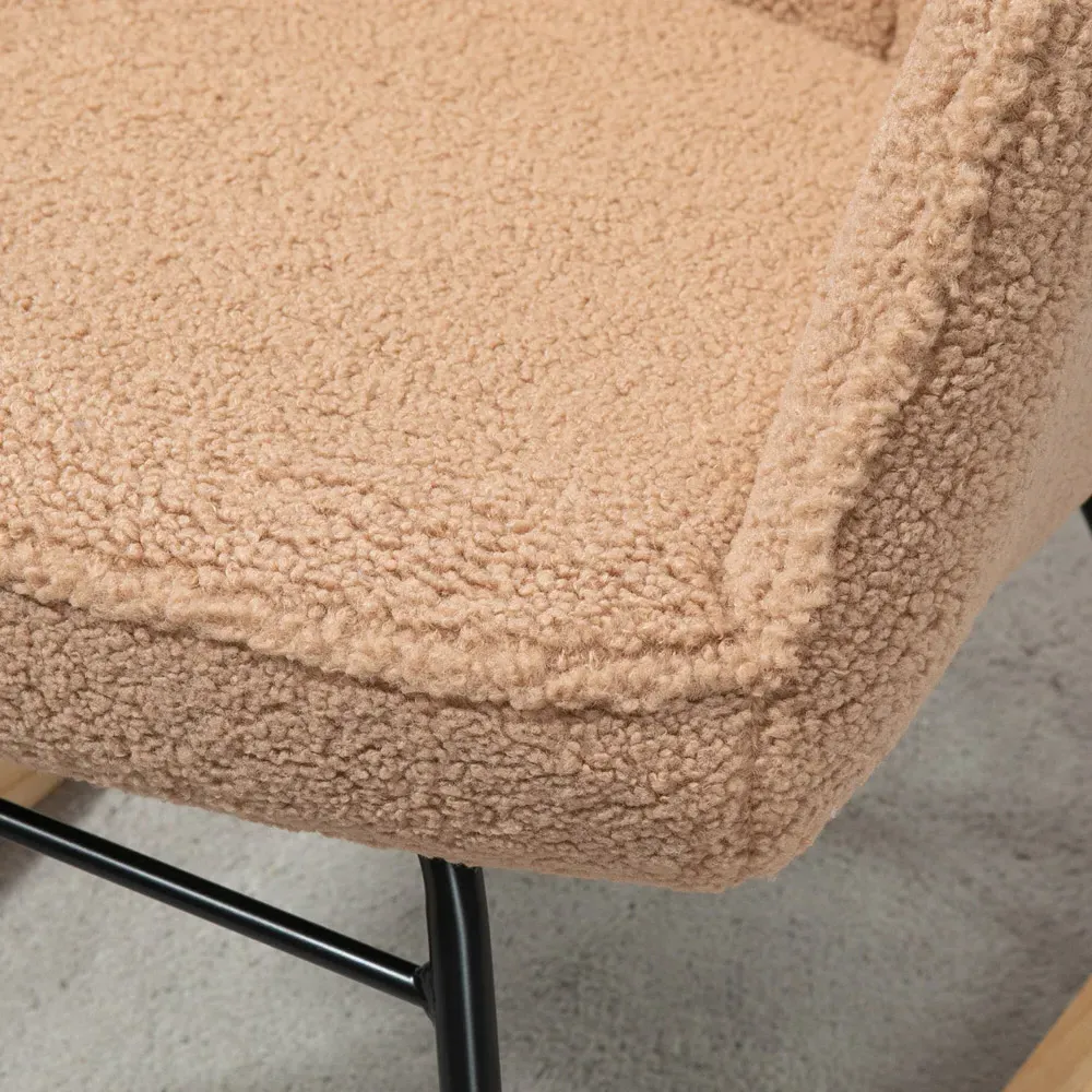 Wingback Rocking Chair - Brown, Berber Fleece