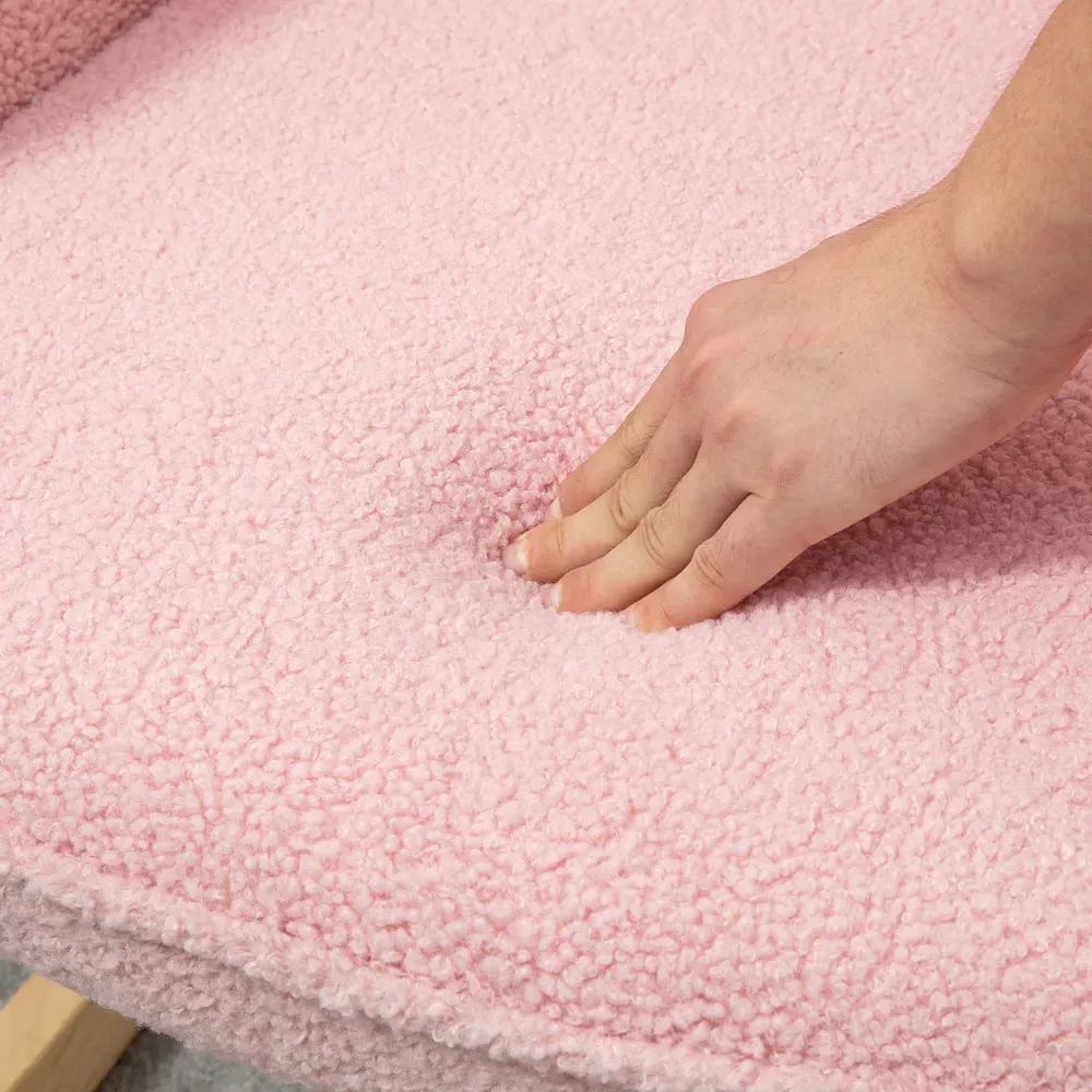 Wingback Rocking Chair - Pink, Berber Fleece