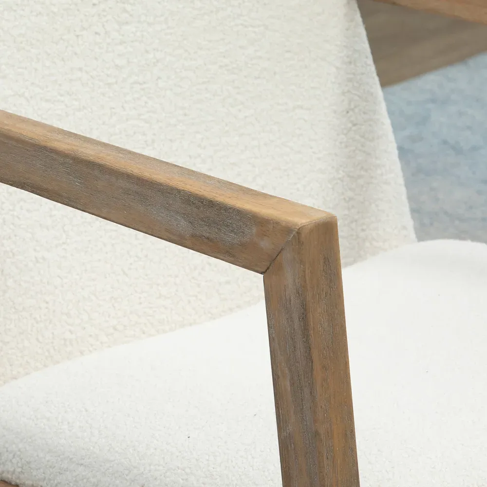 Wingback Rocking Chair with Cushion - Cream, Teddy Fleece