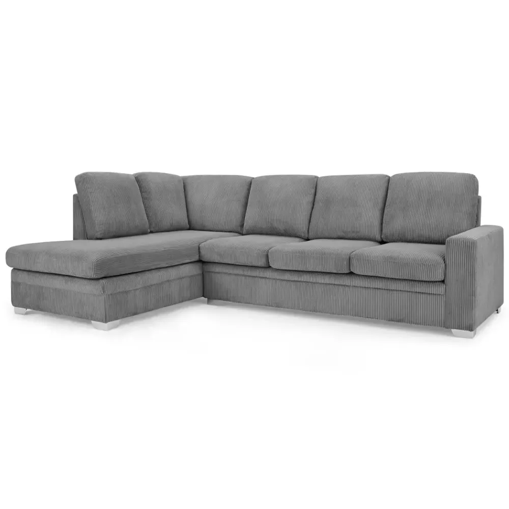 Alcott 6-Seater L-Shaped Corner Sofa - Grey, Jumbo Cord