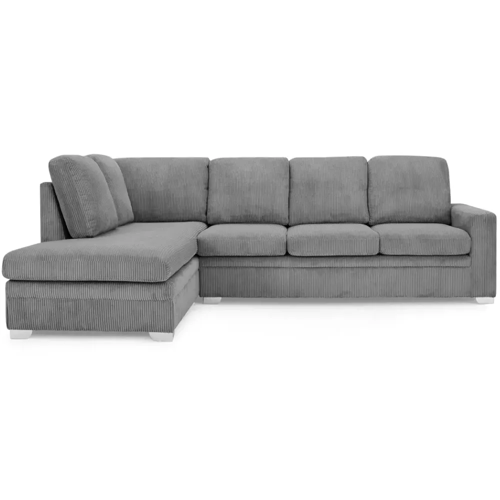 Alcott 6-Seater L-Shaped Corner Sofa - Grey, Jumbo Cord