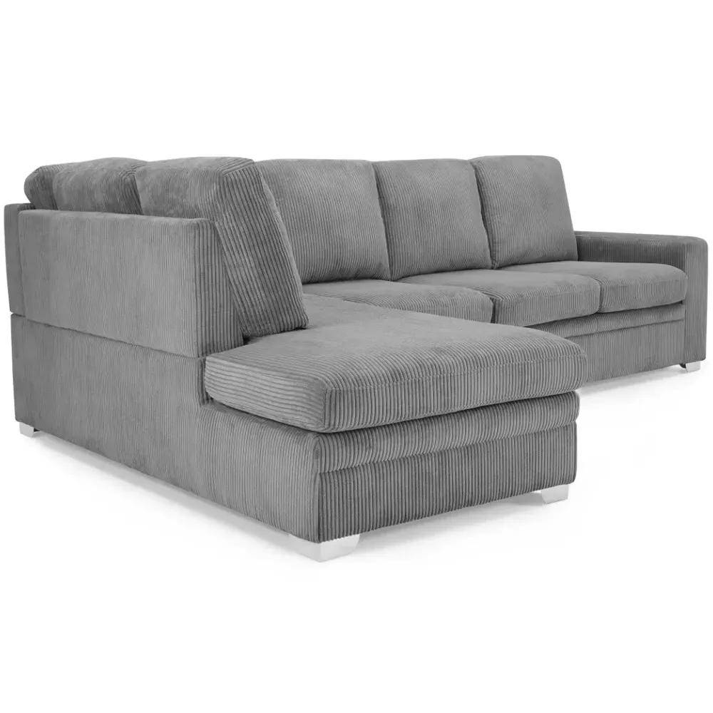 Alcott 6-Seater L-Shaped Corner Sofa - Grey, Jumbo Cord
