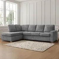 Alcott 6-Seater L-Shaped Corner Sofa - Grey, Jumbo Cord
