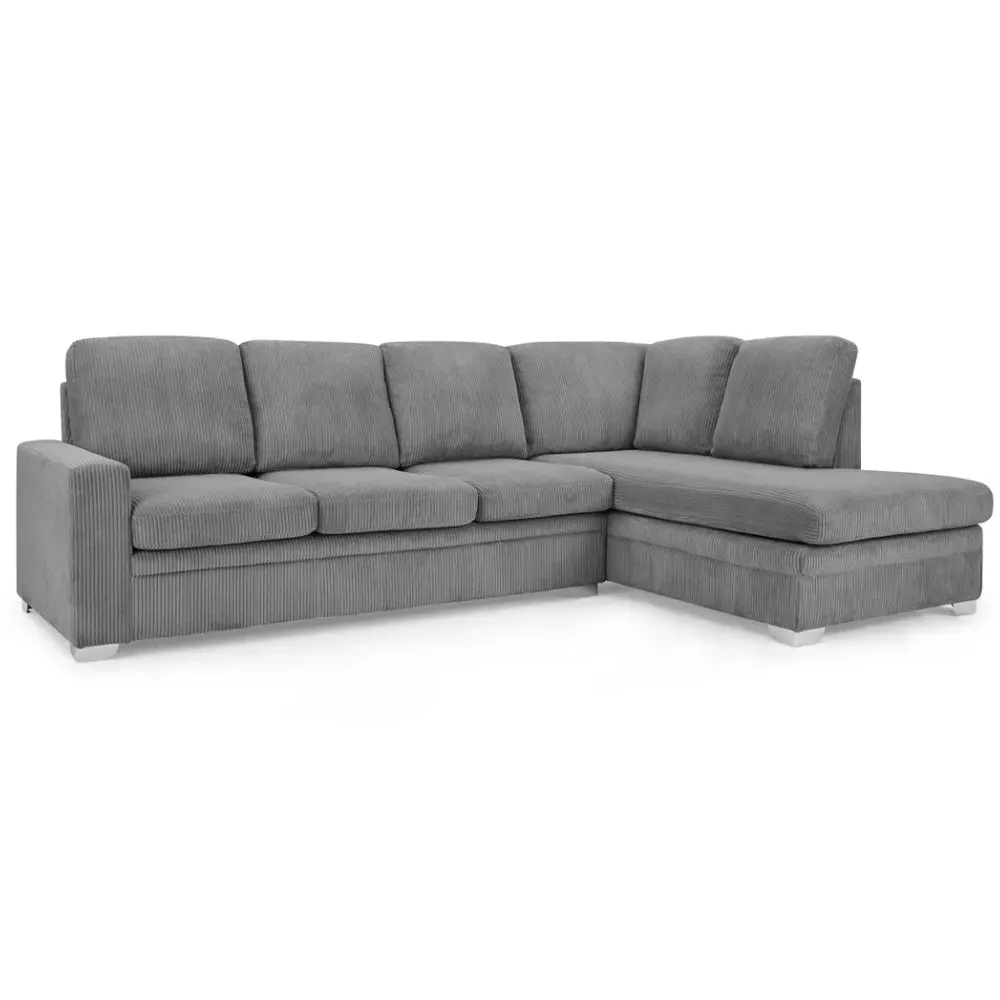 Alcott 6-Seater L-Shaped Corner Sofa - Grey, Jumbo Cord