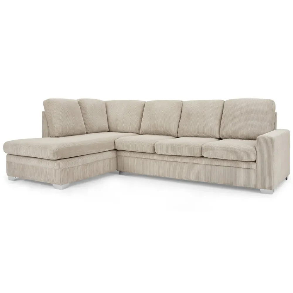 Alcott 6-Seater L-Shaped Corner Sofa - Mocha, Jumbo Cord