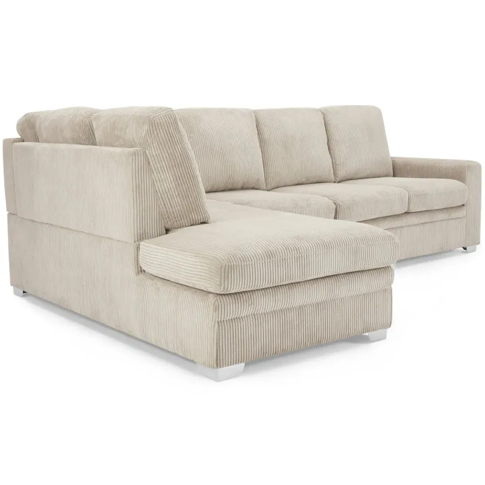 Alcott 6-Seater L-Shaped Corner Sofa - Mocha, Jumbo Cord