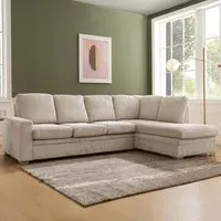 Alcott 6-Seater L-Shaped Corner Sofa - Mocha, Jumbo Cord