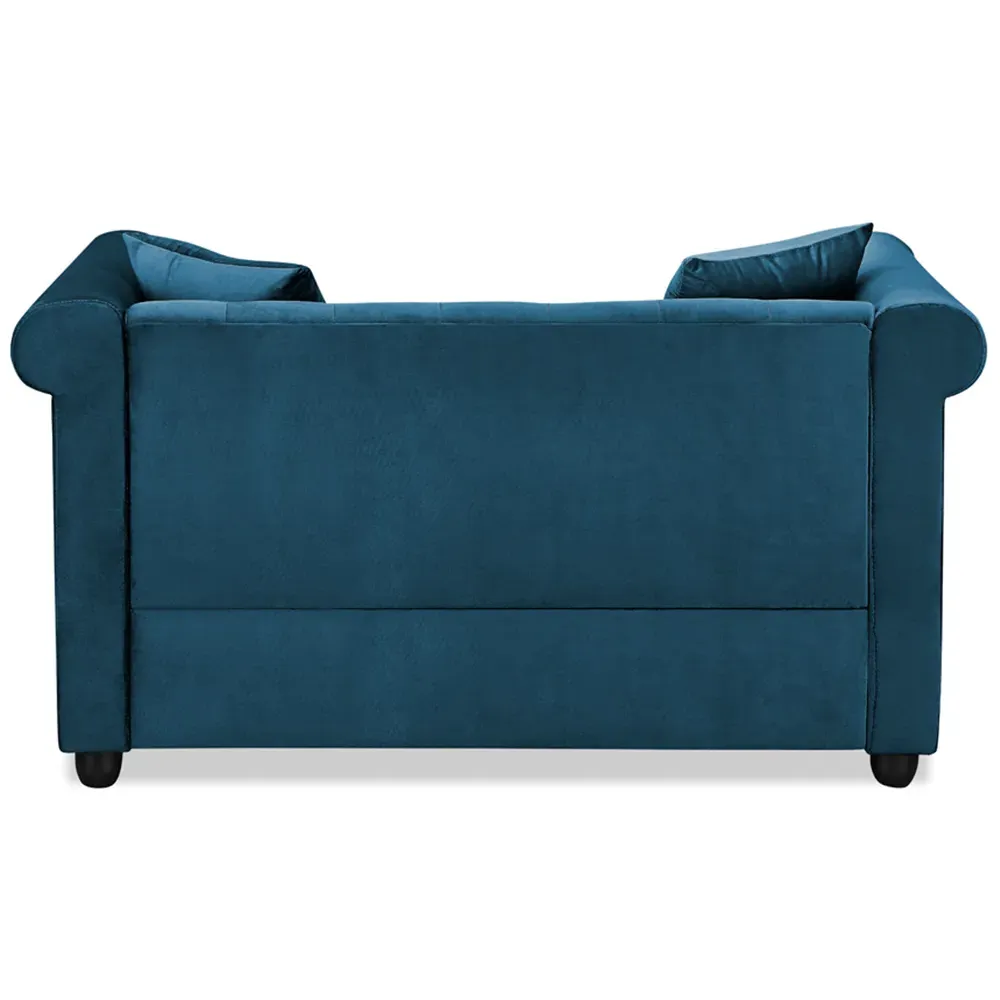 Ascot Chesterfield 2-Seater Sofa - Blue, Velvet