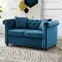 Ascot Chesterfield 2-Seater Sofa - Blue, Velvet
