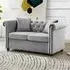 Ascot Chesterfield 2-Seater Sofa - Grey, Velvet