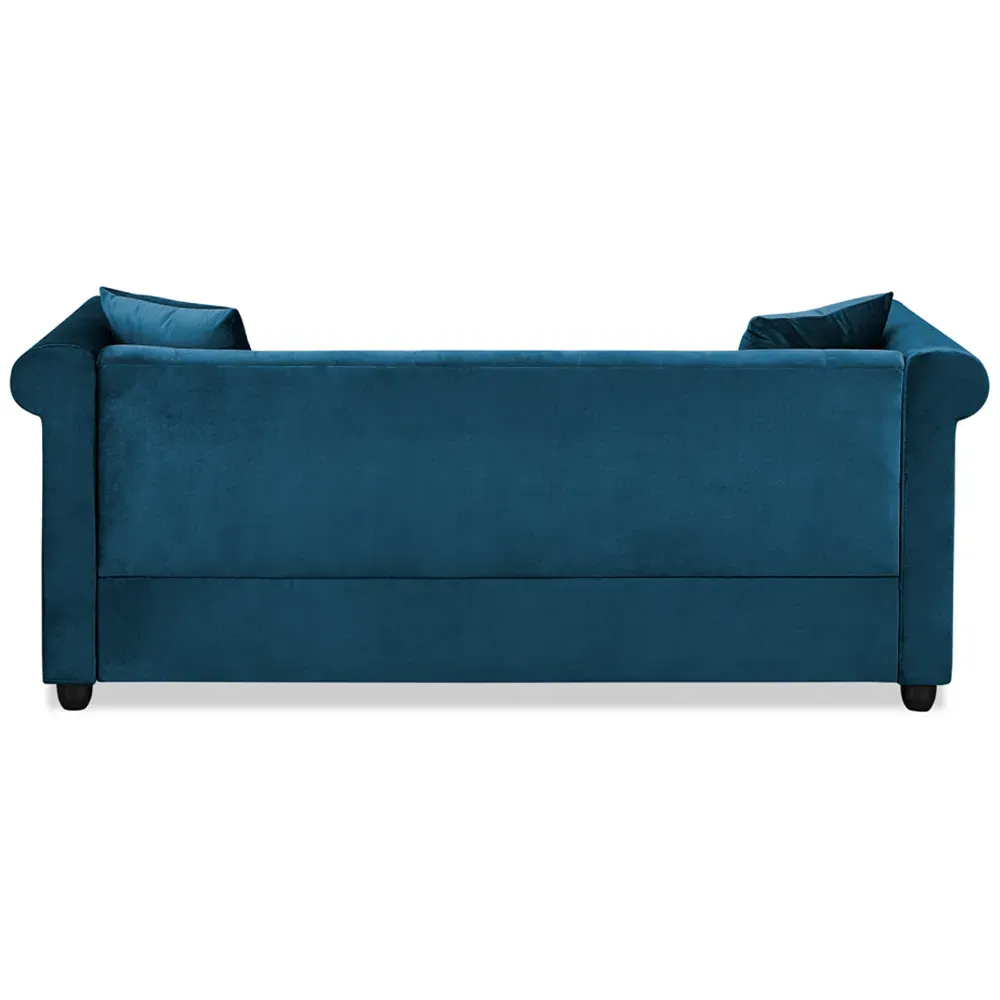 Ascot Chesterfield 3-Seater Sofa - Blue, Velvet