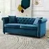 Ascot Chesterfield 3-Seater Sofa - Blue, Velvet