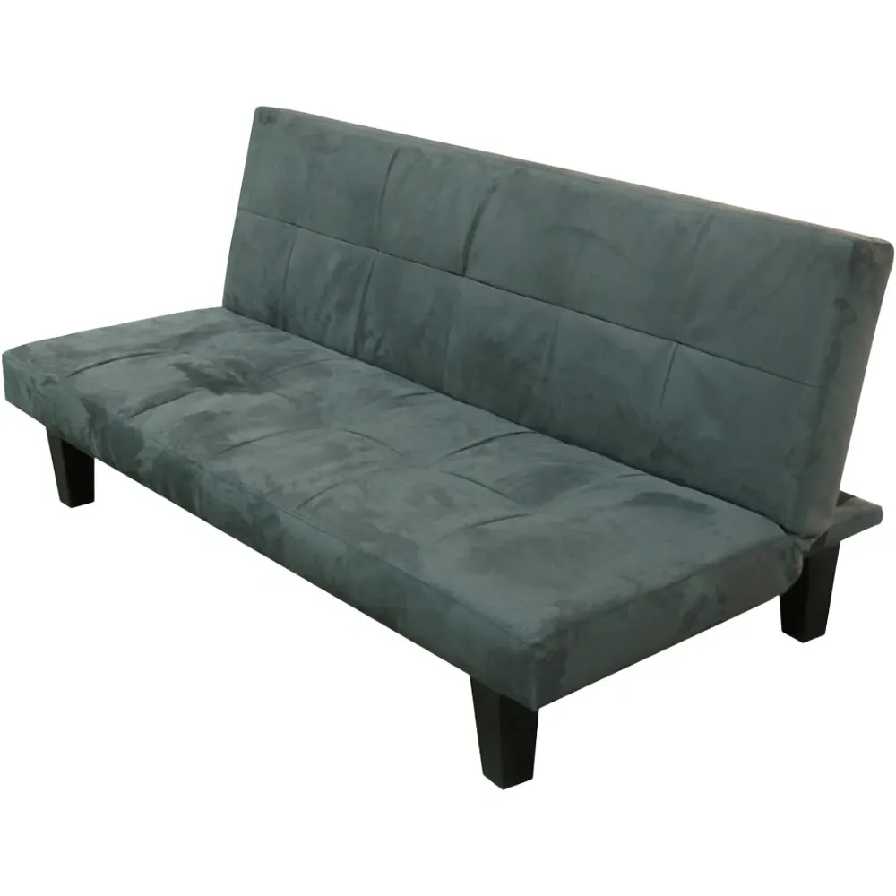 Atlanta 2-Seater Sofa Bed with Click-Clack - Charcoal, Faux Suede