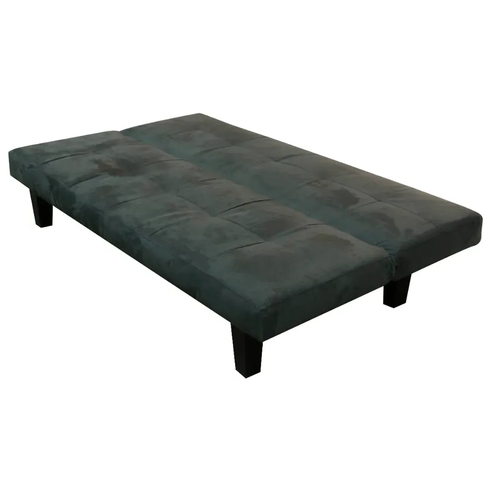 Atlanta 2-Seater Sofa Bed with Click-Clack - Charcoal, Faux Suede