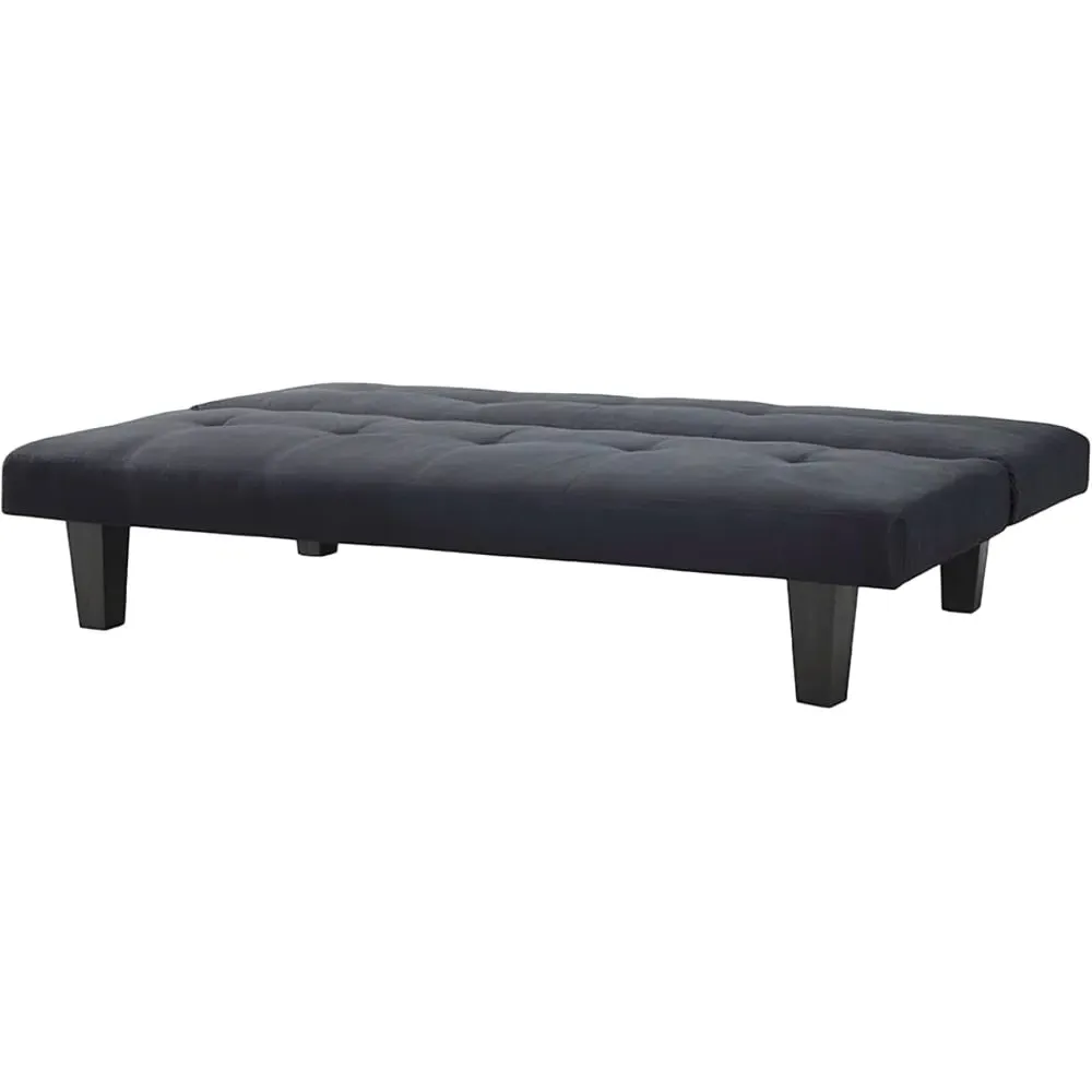 Atlanta Double Sleeper Sofa Bed with Click-Clack - Black, Faux Suede