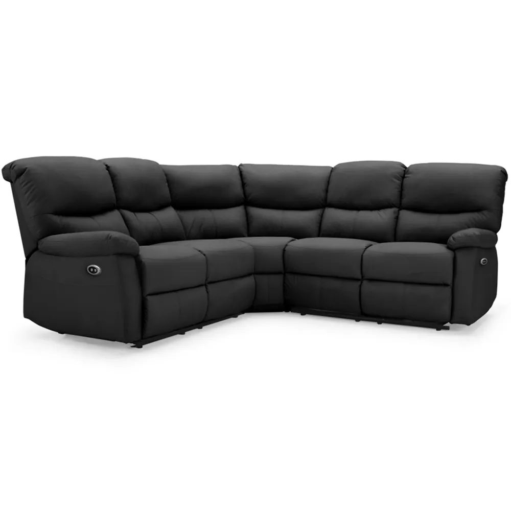 Benton 5-Seater Electric Recliner Sofa - Black, Faux Leather