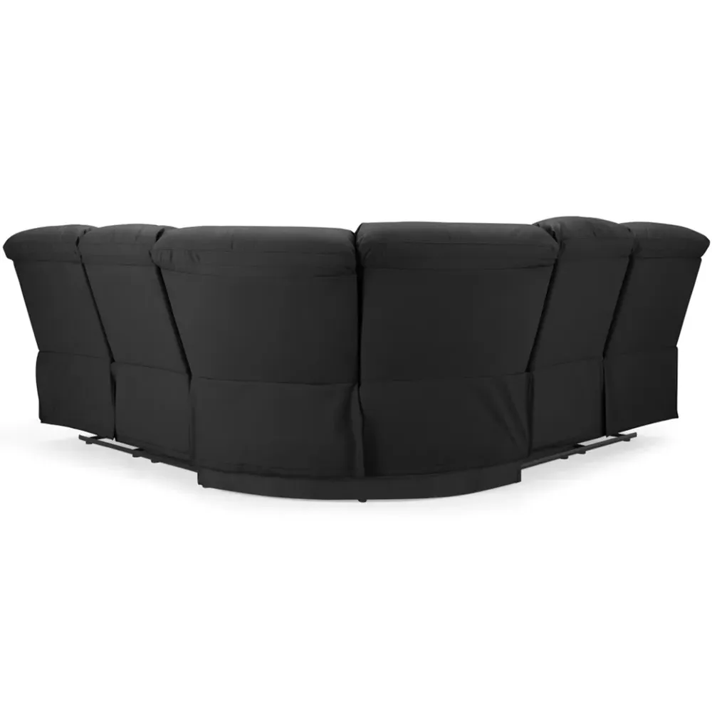 Benton 5-Seater Electric Recliner Sofa - Black, Faux Leather