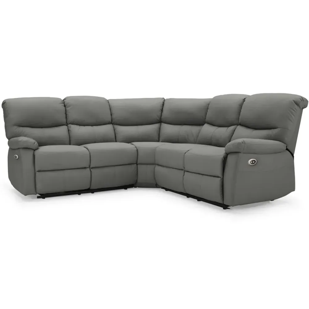 Benton 5-Seater Electric Recliner Sofa - Grey, Faux Leather
