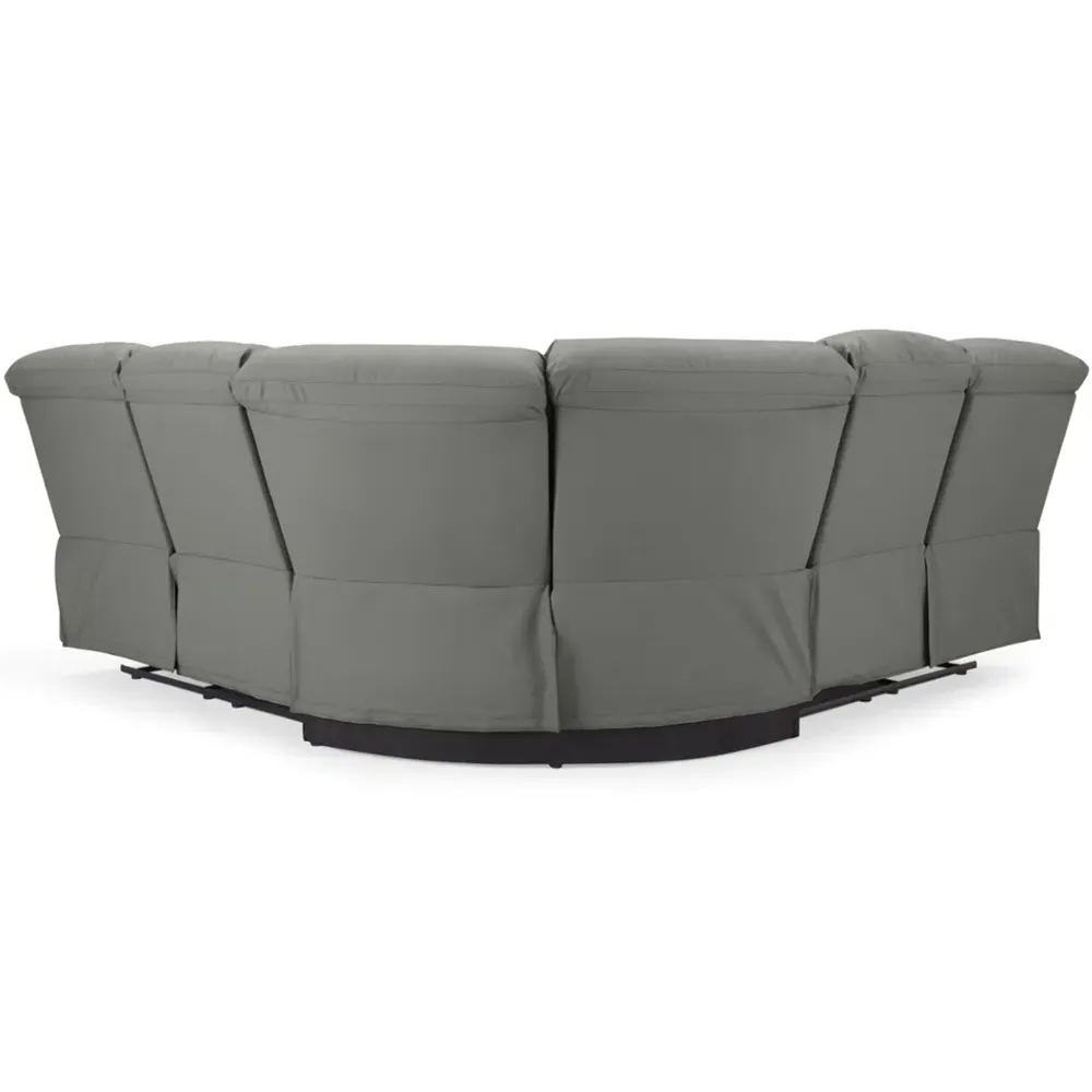 Benton 5-Seater Electric Recliner Sofa - Grey, Faux Leather