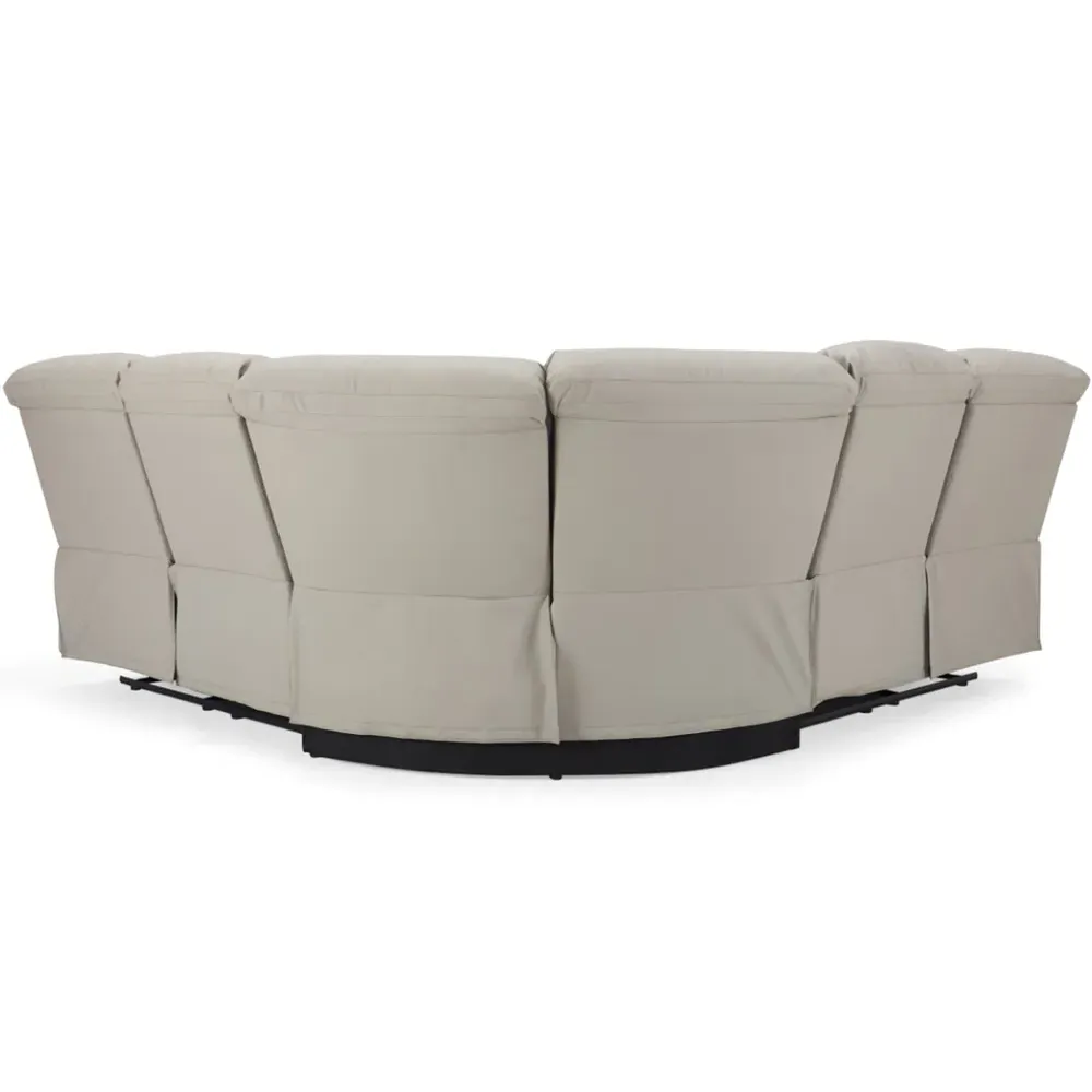 Benton 5-Seater Electric Recliner Sofa - Grey, Faux Leather