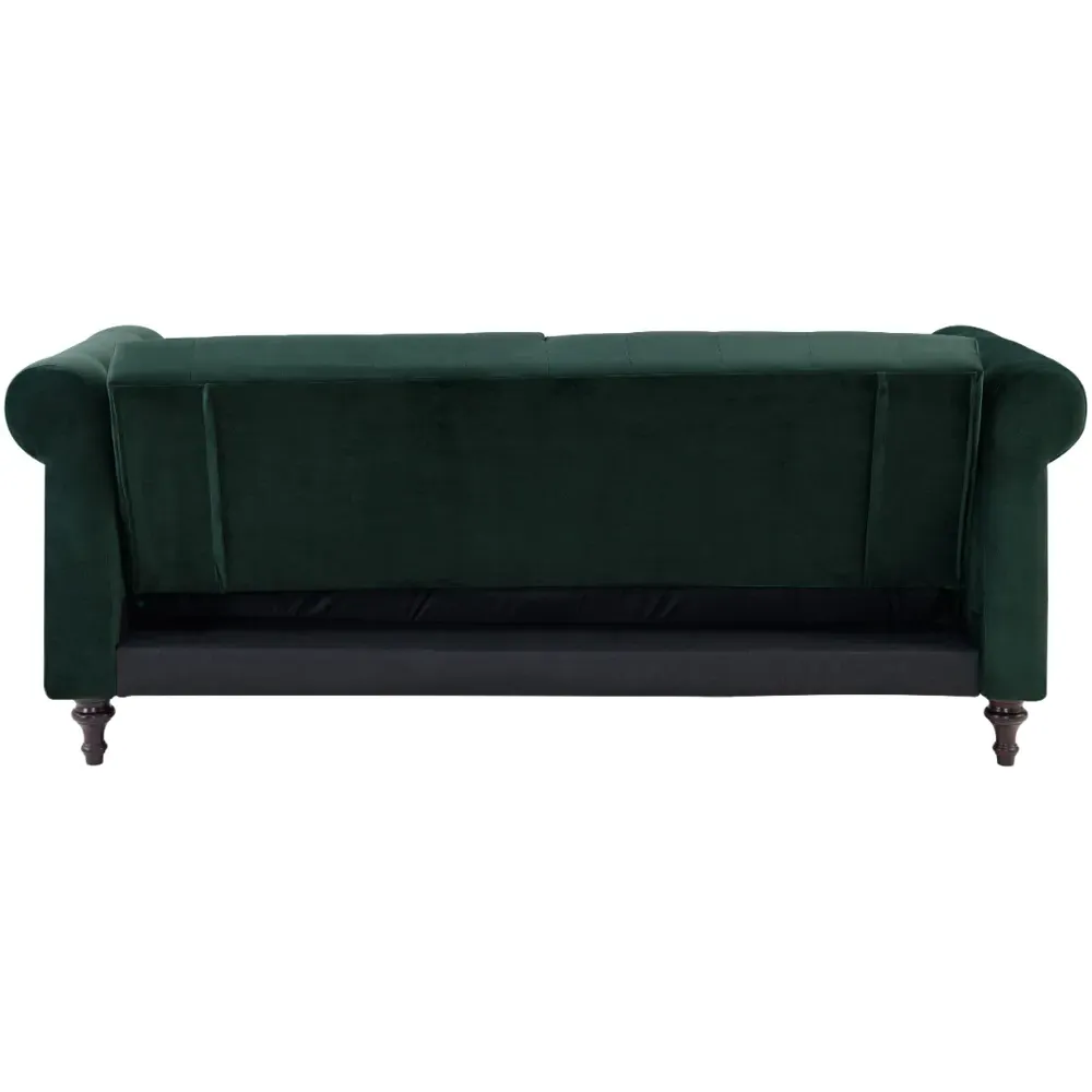 Calgary 2-Seater Sofa Bed with Click-Clack - Green, Velvet