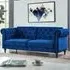 Calgary 3-Seater Sofa Bed with Click-Clack - Blue, Velvet