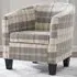 Canberra Tub Chair - Beige, Tartan