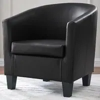 Canberra Tub Chair - Black, PU Leather
